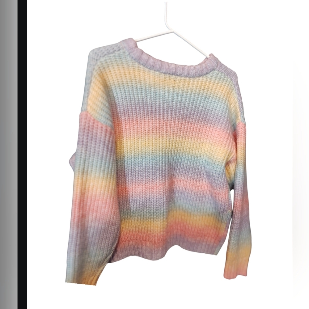 Forever 21 Pastel Rainbow Hello Kitty Crewneck Sweater. 23 Pit To Pit. - Picture 2 of 14
